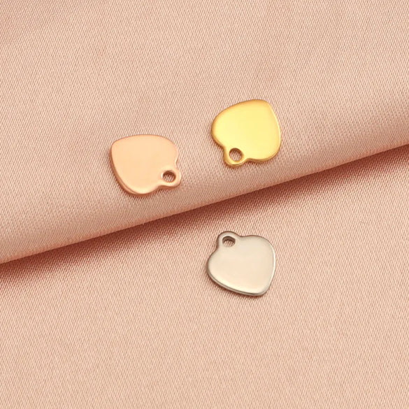 1 Piece Stainless Steel Customization Laser Engraving Heart Shape Pendant