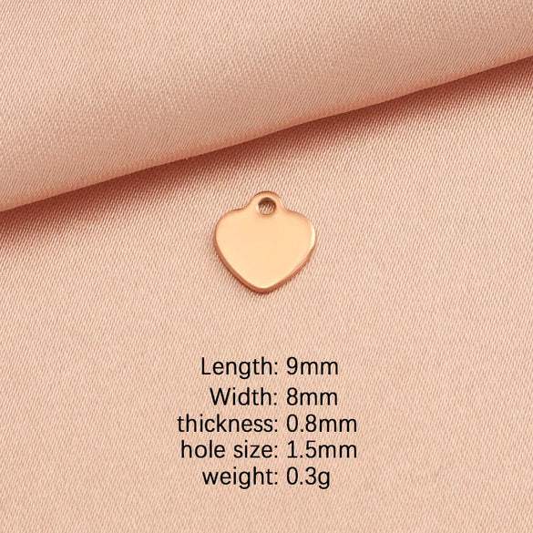 1 Piece Stainless Steel Customization Laser Engraving Heart Shape Pendant