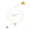 Sterling Silver Long-Lasting Plated Plating Inlay Butterfly Pendant Necklace
