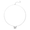 Sterling Silver Long-Lasting Plated Plating Inlay Butterfly Pendant Necklace