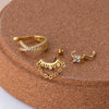 1 Piece Sweet Simple Style Geometric Flower Plating Inlay Stainless Steel Zircon 18k Gold Plated Ear Studs