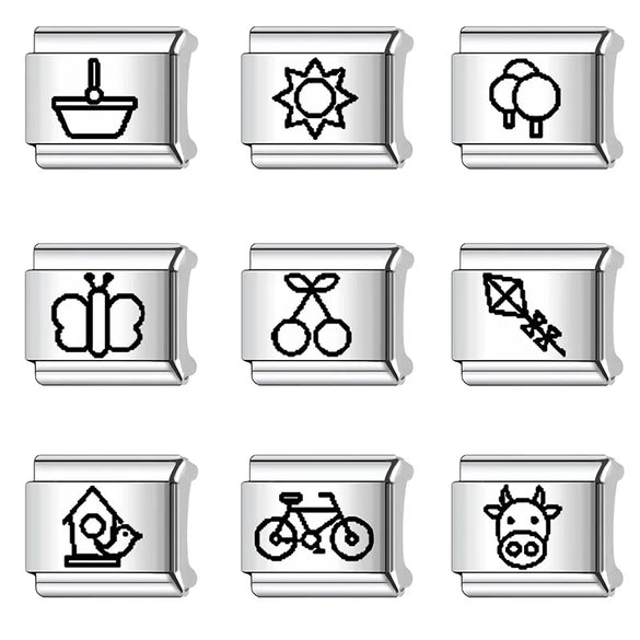 1 Piece Titanium Steel Copper Color Block Beads