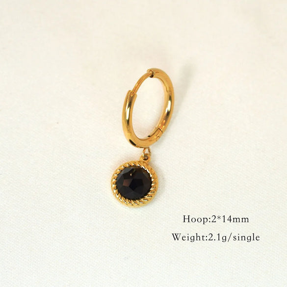 1 Piece Vintage Style Classic Style Star Shell Fish Tail Plating Inlay 304 Stainless Steel Agate Shell Zircon 14K Gold Plated Drop Earrings