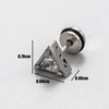 1 Piece Vintage Style Geometric 316 Stainless Steel  Zircon Ear Studs