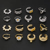 1 Piece Vintage Style Geometric Star Bow Knot Plating Inlay Copper Zircon Ear Cuffs