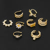 1 Piece Vintage Style Geometric Star Bow Knot Plating Inlay Copper Zircon Ear Cuffs