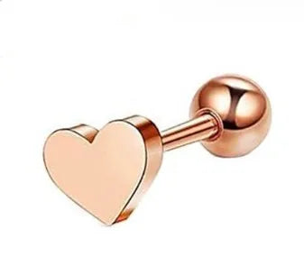 1 Piece Vintage Style Heart Shape Stainless Steel Ear Studs
