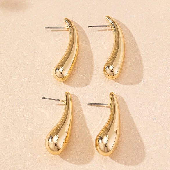 1 Set 1 Pair Elegant Simple Style Water Droplets CCB Ear Studs