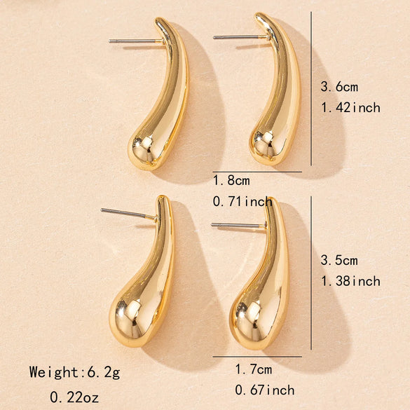 1 Set 1 Pair Elegant Simple Style Water Droplets CCB Ear Studs