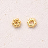 1 Set 100 PCS/Package 3.5X3.5mm 4x3.5mm Hole 1~1.9mm Alloy 18K Gold Plated Round Snowflake Polished Beads Spacer Bars