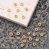 1 Set 100 PCS/Package 3.5X3.5mm 4x3.5mm Hole 1~1.9mm Alloy 18K Gold Plated Round Snowflake Polished Beads Spacer Bars