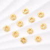 1 Set 100 PCS/Package 3.5X3.5mm 4x3.5mm Hole 1~1.9mm Alloy 18K Gold Plated Round Snowflake Polished Beads Spacer Bars