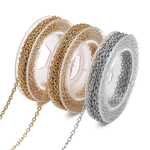 1 Set 304 Stainless Steel Solid Color Chain Lobster Clasp