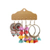 1 Set Casual Bohemian Water Droplets Flower Tassel Plating Alloy Drop Earrings