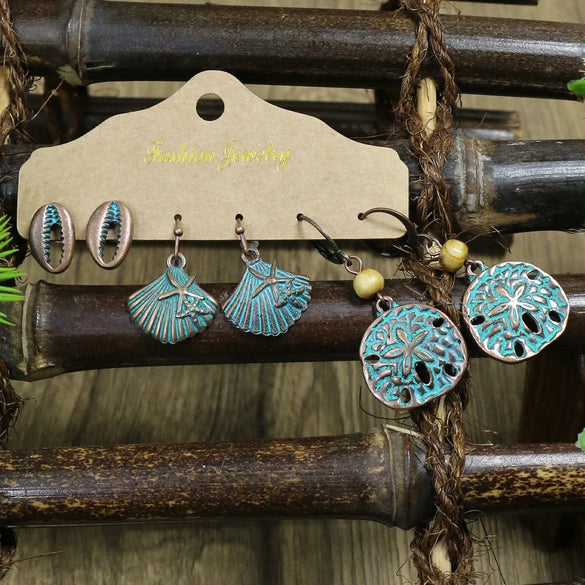 1 Set Casual Retro Leaf Water Droplets Beaded Zinc Alloy Drop Earrings