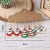 1 Set Cute Sweet Christmas Tree Santa Claus Snowman Enamel Zinc Alloy Drop Earrings