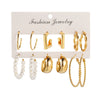 1 Set Fashion Round Square Twist Imitation Pearl Alloy Plating Women's Earrings