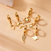 1 Set IG Style Simple Style Star Flower Butterfly Hollow Out 304 Stainless Steel 18K Gold Plated Drop Earrings