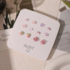 1 Set IG Style Sweet Heart Shape Flower Butterfly Inlay Alloy Rhinestones Pearl Ear Studs
