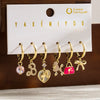 1 Set Princess Dog  Enamel Inlay Copper Zircon 14k Gold Plated Drop Earrings