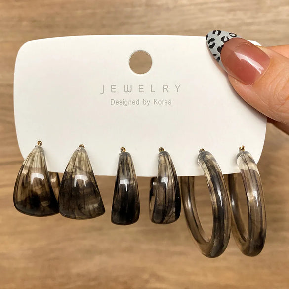 1 Set Retro C Shape Alloy Ear Studs