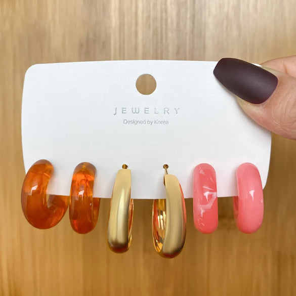 1 Set Retro C Shape Alloy Ear Studs