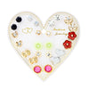 1 Set Simple Style Classic Style Heart Shape Inlay Alloy Rhinestones Ear Studs
