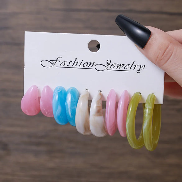 1 Set Sweet Simple Style Round Butterfly Leopard Inlay Arylic Artificial Pearls Earrings