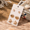 1 Set Vacation Marine Style Beach Starfish Shell Arylic Alloy Drop Earrings Ear Studs