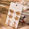 1 Set Vacation Marine Style Beach Starfish Shell Arylic Alloy Drop Earrings Ear Studs