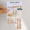 10 Pairs Elegant Retro Classic Style Round Water Droplets Twist Plating Inlay Artificial Pearl Alloy Artificial Gemstones Gold Plated Silver Plated Earrings