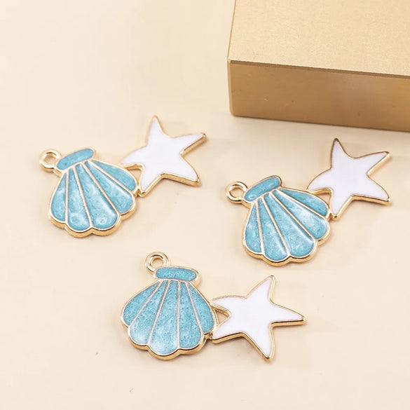 10 PCS/Package 20*30mm Alloy Shell Pendant