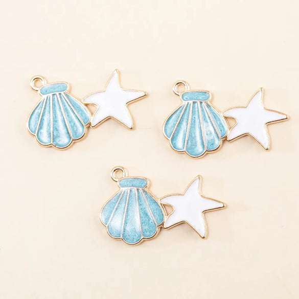 10 PCS/Package 20*30mm Alloy Shell Pendant