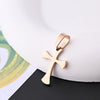 10 Pcs/Package 20x14.5mm 7x3.5mm 304 Stainless Steel 18K Gold Plated Rose Gold Plated Cross Simple Solid Color Polished Pendant