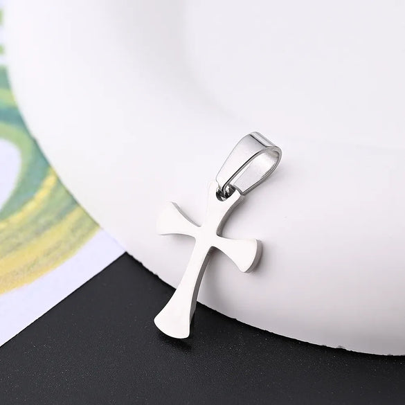 10 Pcs/Package 20x14.5mm 7x3.5mm 304 Stainless Steel 18K Gold Plated Rose Gold Plated Cross Simple Solid Color Polished Pendant