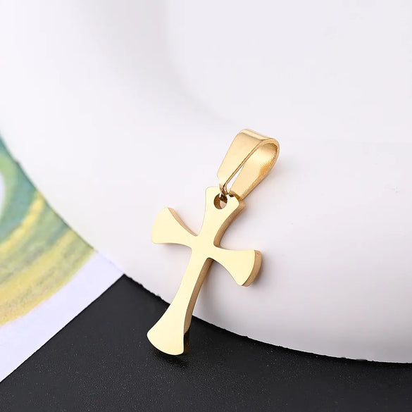 10 Pcs/Package 20x14.5mm 7x3.5mm 304 Stainless Steel 18K Gold Plated Rose Gold Plated Cross Simple Solid Color Polished Pendant
