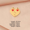 10 PCS/Package 304 Stainless Steel 18K Gold Plated Rose Gold Plated Customization Laser Engraving Heart Shape Pendant