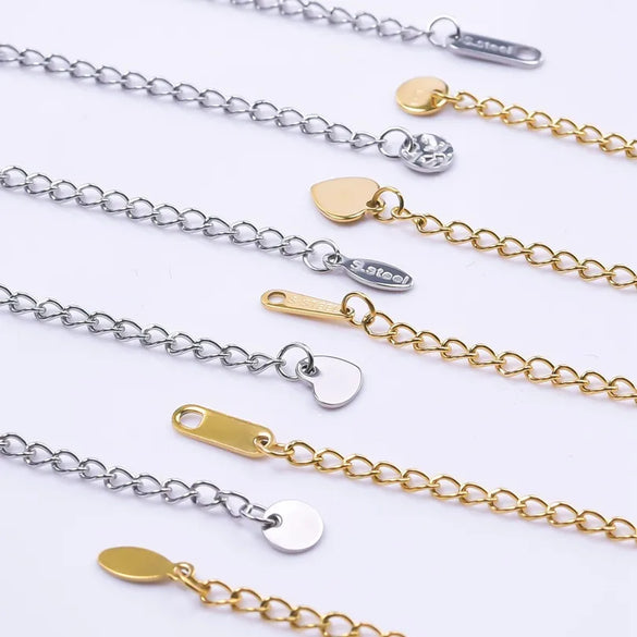 10 PCS/Package 6*60mm 304 Stainless Steel Geometric Polished Extension Chain