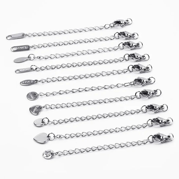 10 PCS/Package 6*60mm 304 Stainless Steel Geometric Polished Extension Chain