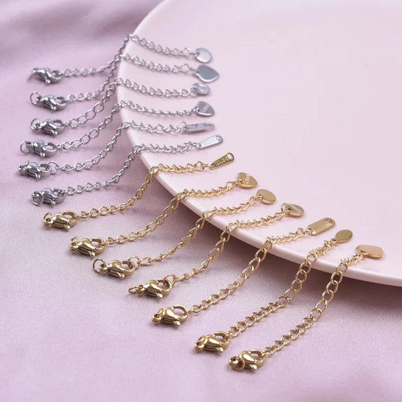 10 PCS/Package 6*60mm 304 Stainless Steel Geometric Polished Extension Chain