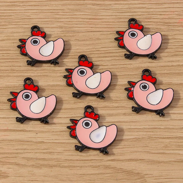 10 PCS/Package Alloy Chick Pendant