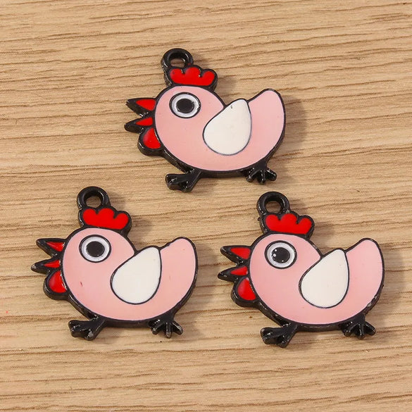 10 PCS/Package Alloy Chick Pendant