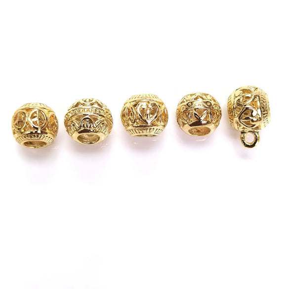 10 PCS/Package Diameter 11mm Hole 4~4.9mm Metal 14K Gold Plated Symbol Beads