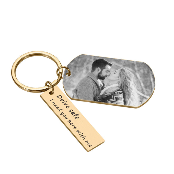 Boyfriend Keychains, Gift For Boyfriend, Anniversary Gift, Drive Safe Keychain, Gift For Him, Personalized Photo gift, Picture keychain