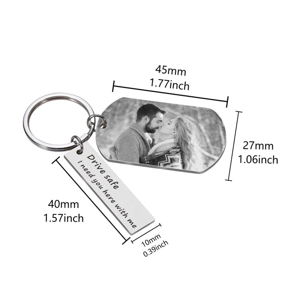 Boyfriend Keychains, Gift For Boyfriend, Anniversary Gift, Drive Safe Keychain, Gift For Him, Personalized Photo gift, Picture keychain