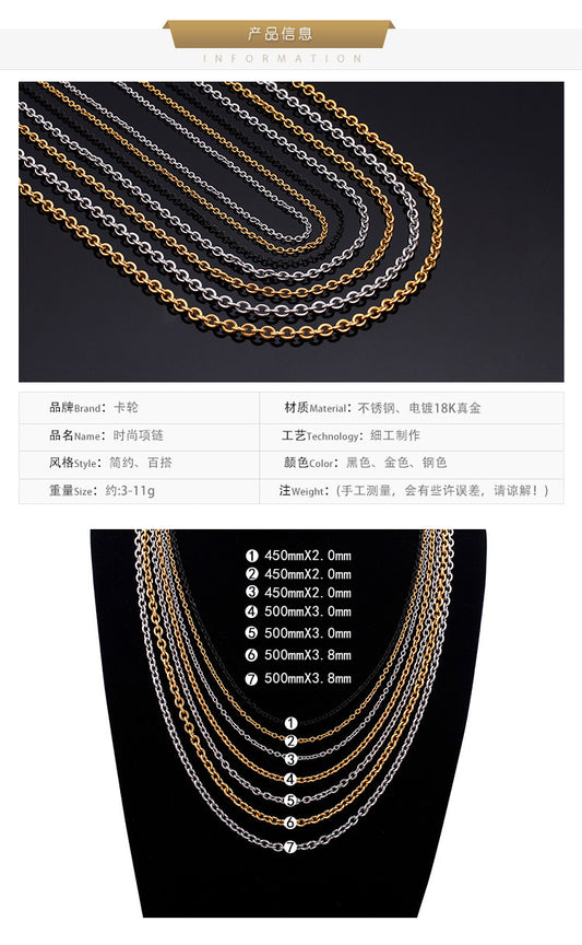 Korean O-chain Stainless Steel Necklace Wholesale Nihaojewelry