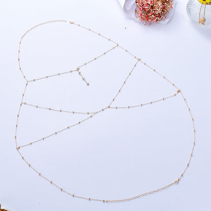Wholesale Jewelry Simple Style Solid Color Metal Rhinestones Body Chain