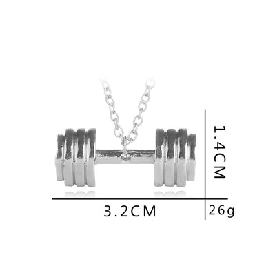 New Fashion Fitness Necklace Sports Barbell Pendant Necklace Clavicle Chain Wholesale