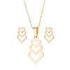 Fashion Heart Shape Stainless Steel Jewelry Set 2 Pieces