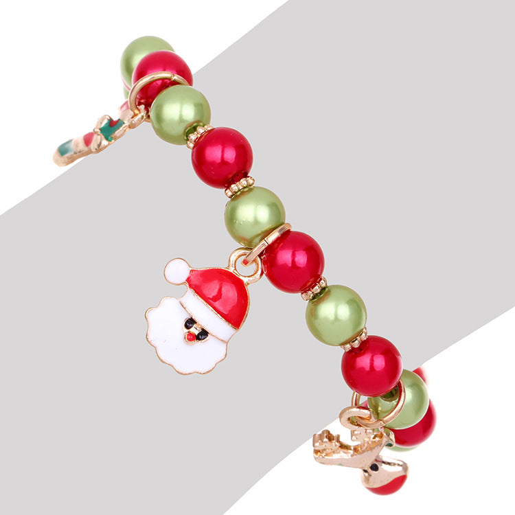 Fashion Santa Claus Deer Alloy Beaded Plating Women's Bracelets 1 Piece